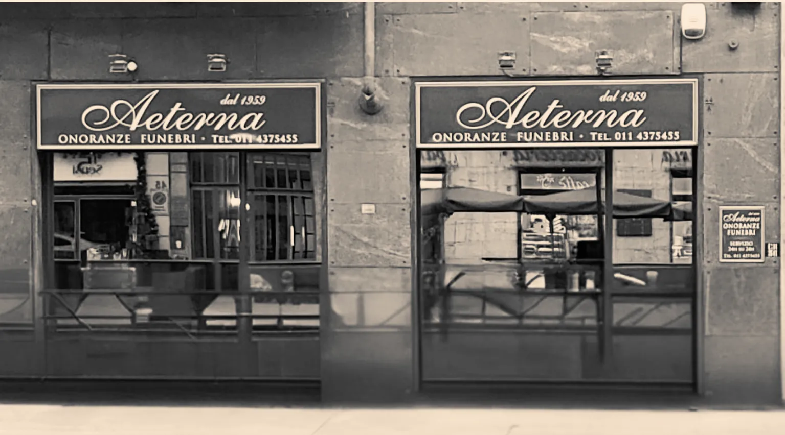 La sede storica di Aeterna Onoranze Funebri in Via Cibrario a Torino, dal 1959